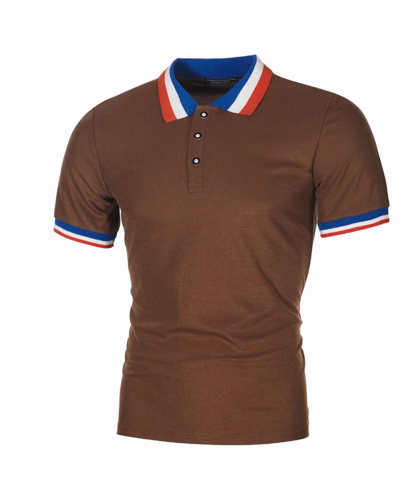 Summer Men's Polo Shirt Summer Business Color Blocking Lapel Polo Sports T-Shirt Yasheng
