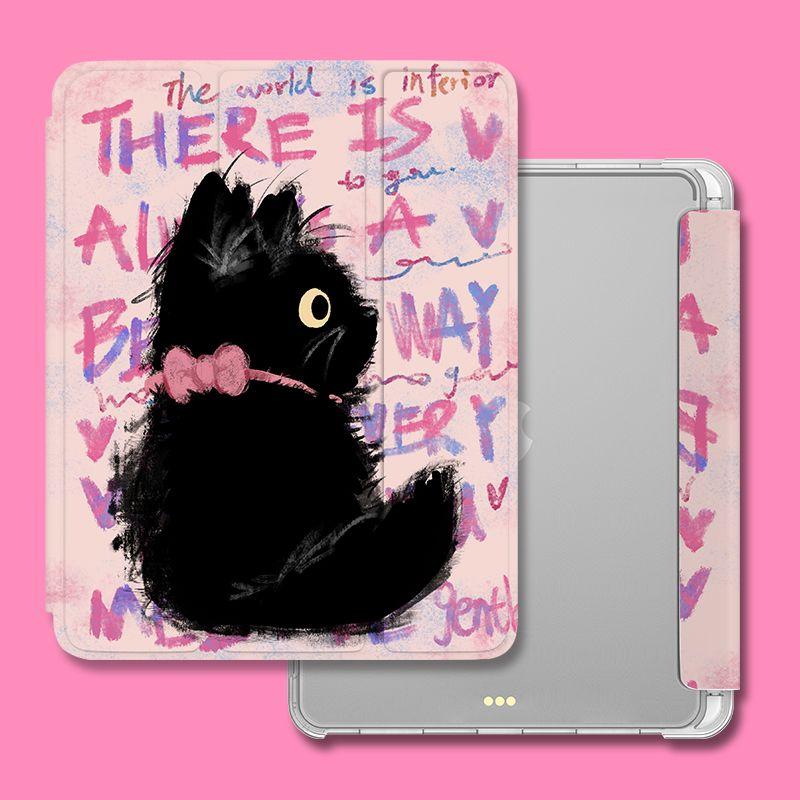 

Для iPad Gen10 2022 высококачественный чехол для планшета с милым граффити котом для ipad Air10.5 mini4/5 ipad10.2 ipad 5, силиконовый мягкий чехол из искусственной кожи с мягкой спинкой iPad 2018/17 Gen6/5