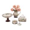 Porte-mouchoirs en céramique florale pour salle de bain salon Décoration Plat à fruits/Boîte à fruits secs/Vase/Porte-baguettes