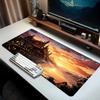 Sunset Wizard Castle Print Gaming Mouse Pad Large Desk Mat AntiSlip Rubber Base Stitched Edge Keyboard Mat For Workstation