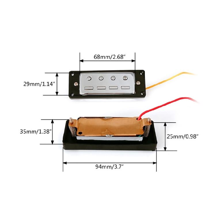 Electric Bass Pickup Mini 4-String Bass Neck Middle Bridge Pickups with Screws