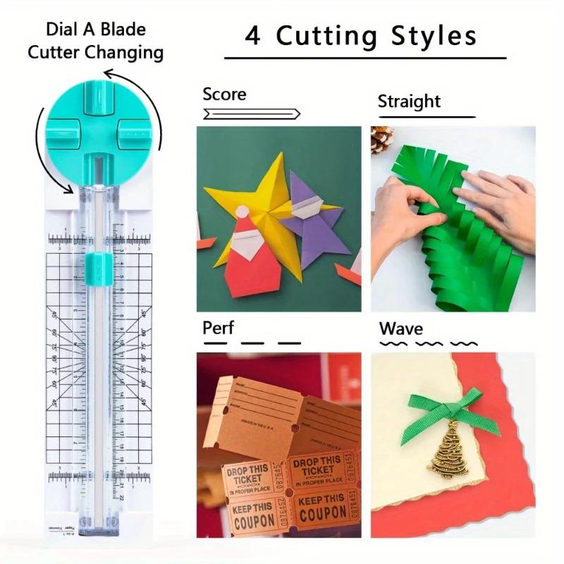 1Pc Multi-function Paper Cutter Creasing Machine 360-degree Rotary Paper Cutter 4 IN 1 for Hand-Cutting Card Art Tools