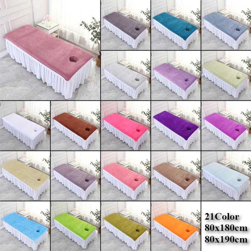 80x190cm Massage Sheet with Holes Absorbent Spa Sheet Large Microfiber Bath Towel for Beauty Salon Beauty Salon Supplies
