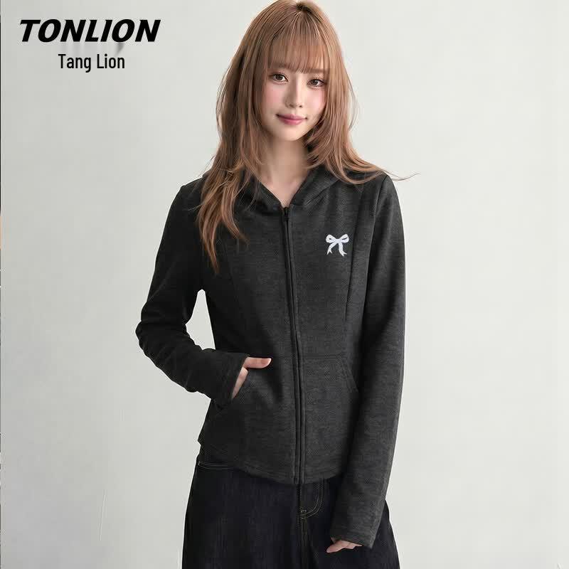 TonLion Women s Faux Cashmere Slim Fit Hooded Cardigan Jacket M