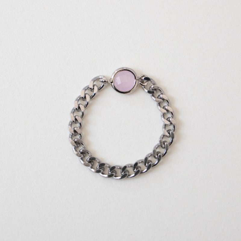MERRYMOTIVE Babypink crystal pendant chain ring