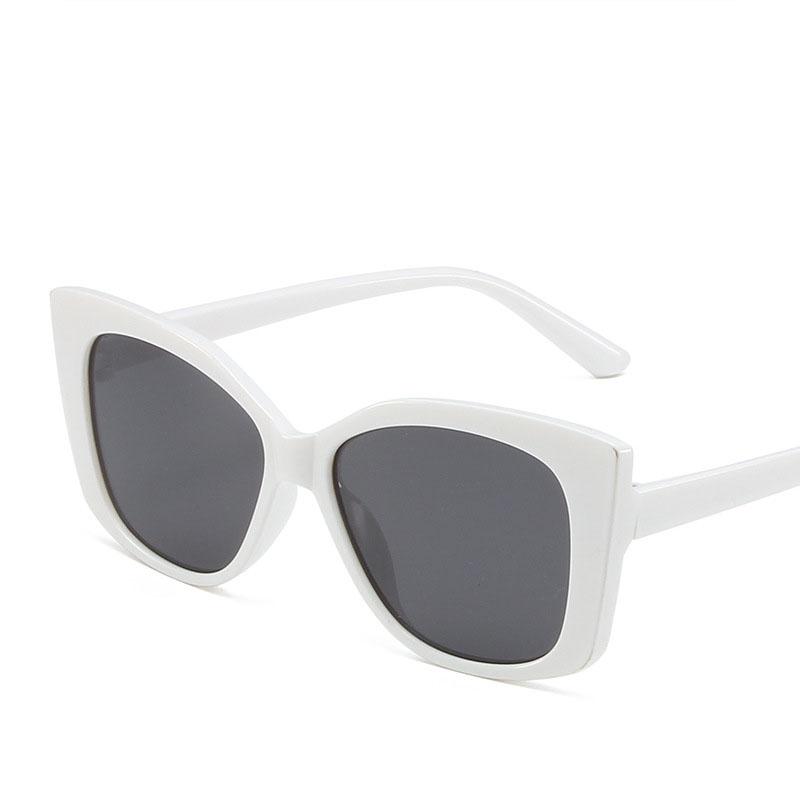 

Неполяризованные стильные солнцезащитные очки «кошачий глаз», роскошные солнцезащитные очки в квадратной оправе для мужчин и женщин, очки для путешествий на открытом воздухе белый