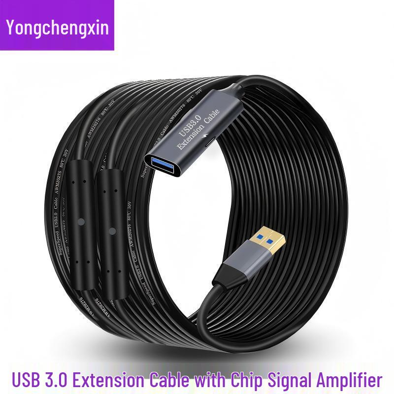 

USB 3.0 Amplified Extension Cable for Printer, Scanner, and Laptop 10m with Color Box чёрный