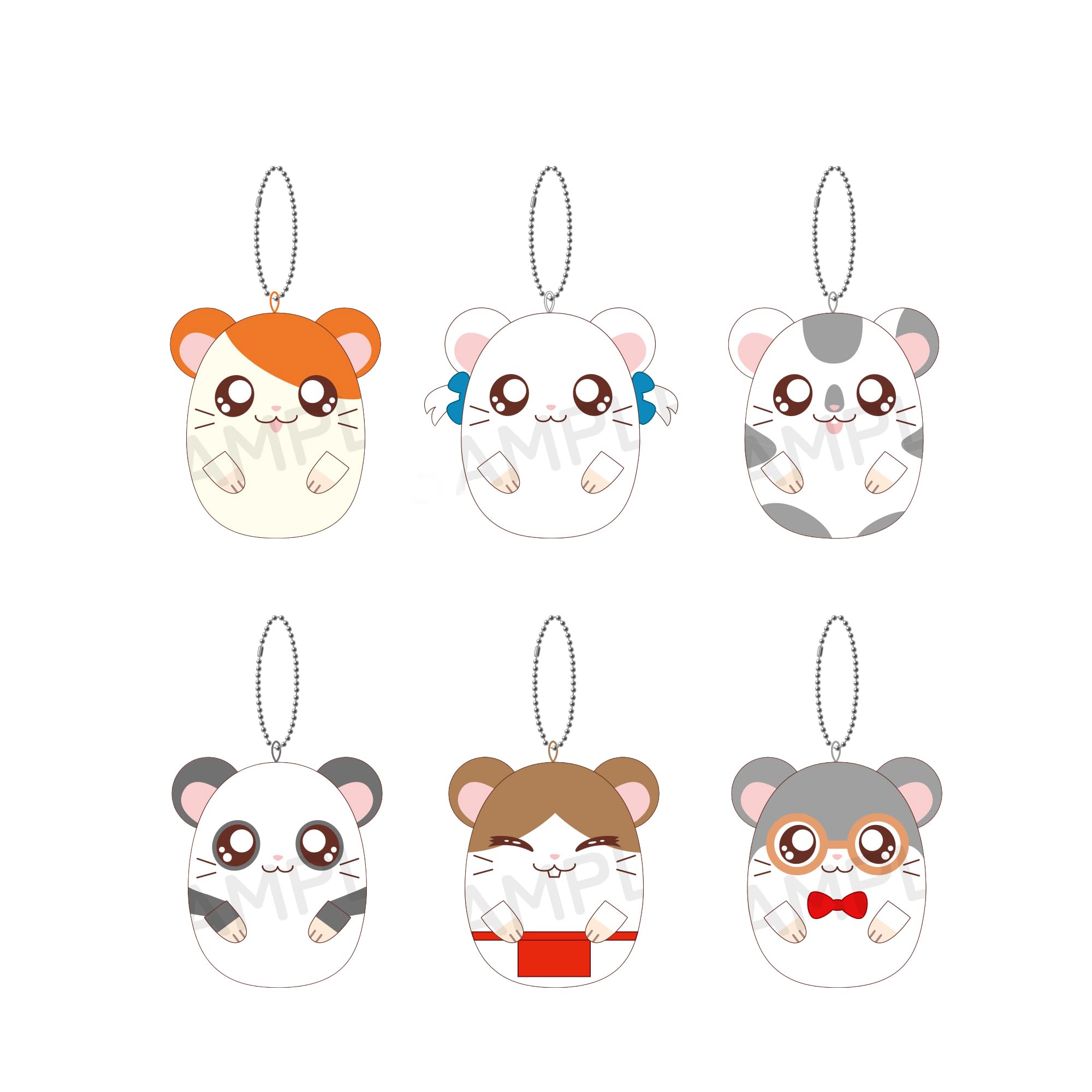 Hamtaro Petit Mochi Mascot 6-Piece Box