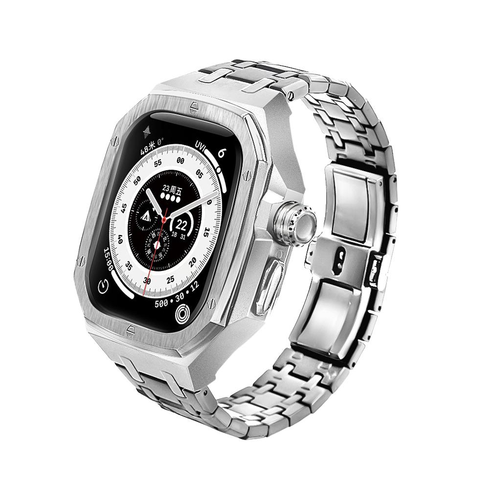 

Роскошный Комплект Модификации Корпуса из Нержавеющей Стали для Apple Watch Ultra 3 2 49MM Жидкий Силиконовый Ремешок для IWatch Серии Ultra 49MM Аксессуар For 49MM Ultra