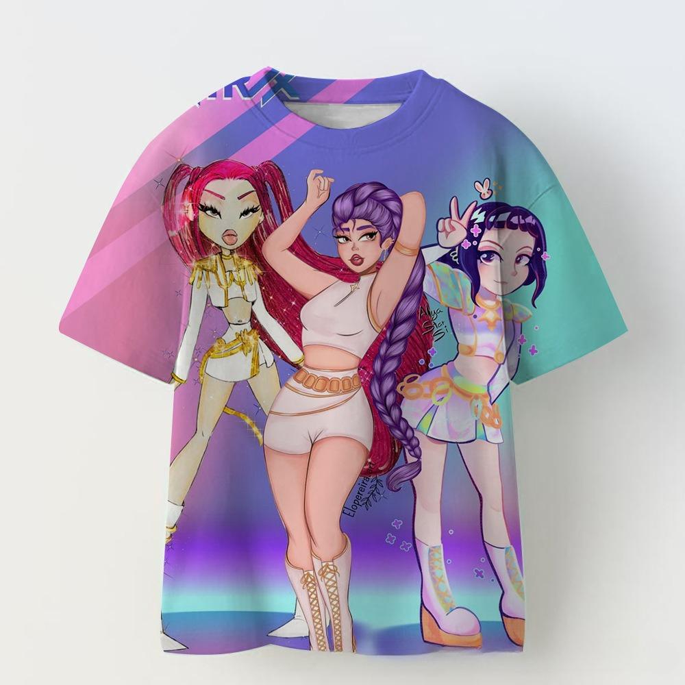 Casual Comfort Top Fashion Printed Short Sleeve Loose T-Shirts Girls