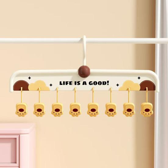 Non-Slip Hangers with Clips Multi-Clip Drying Rack Animal Claw Clip Clothes Hanger Wardrobe Organizer for Socks Underwear Home Dormitory Use