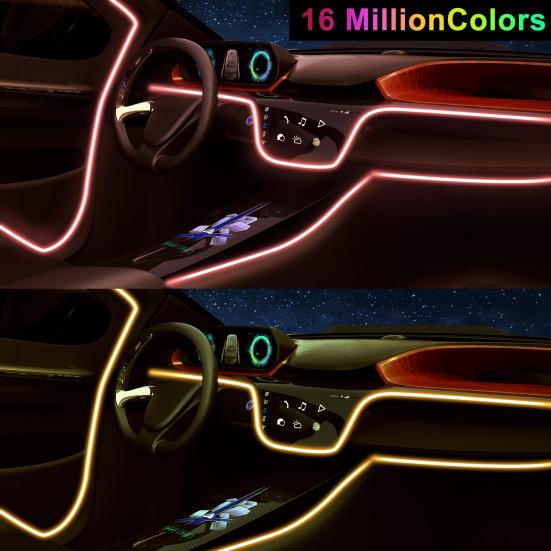 Car LED Strip Lights 5-in-1 Multicolor APP Controlled Car Interior RGB Ambient Light