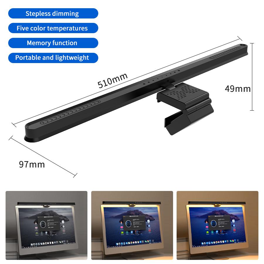 RGB LED Desk Lamp Computer Monitor Light Bar Screen Hanging Atmosphere Lamp Eye Protect Learning Work Gaming Reading Night Light