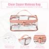 VOCOSTE Clear Makeup for Available in Black and Cherry Blossom Bag, Waterproof, Transparent, Travel, 2-Pack,