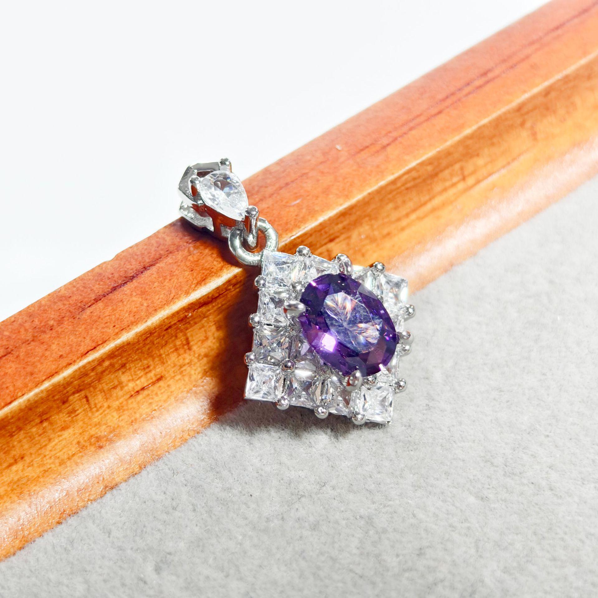 Gessen Jewelry Elegant Earrings & Pendant Set: Versatile Inlaid Design for Weddings & Anniversaries.