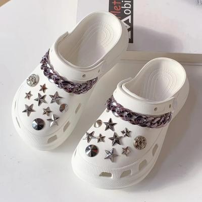 Shoe Charm DIY Pins Sweet Cool Star Chain Decoration Buckle for Hole Shoes Charms Set Accessories Kids Boy Girls Gift