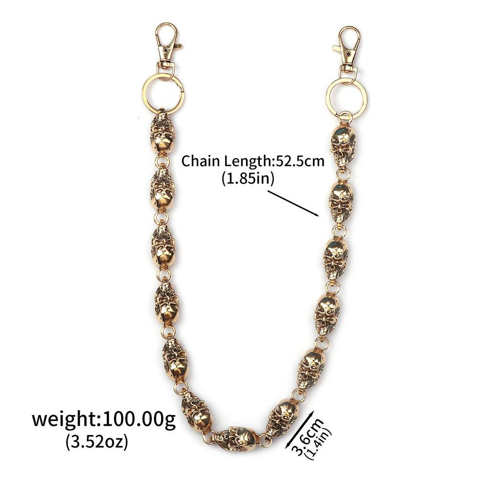 Dark Skull Metal Waist Chain With Punk Elements For Men Women Casual Wear