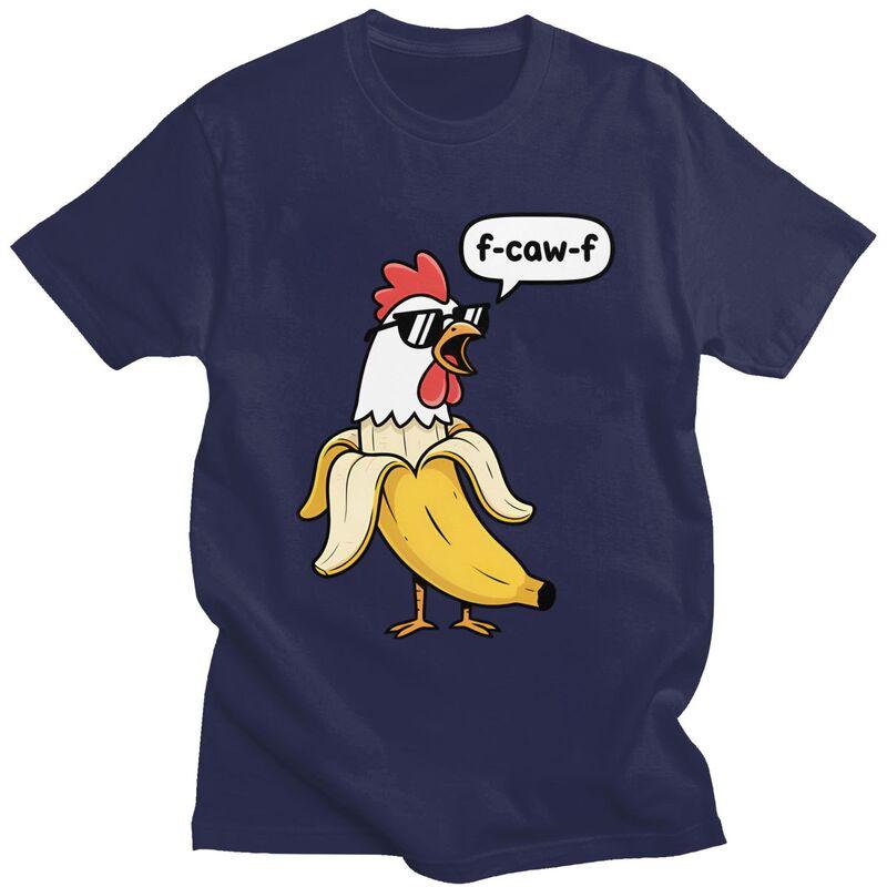 Funny FCawF Chicken Banana Mashup Fcawf T Shirt for Men Short Sleeves Graphic Tee Shirt Streetwear Summer Pure Cotton Tee Tops