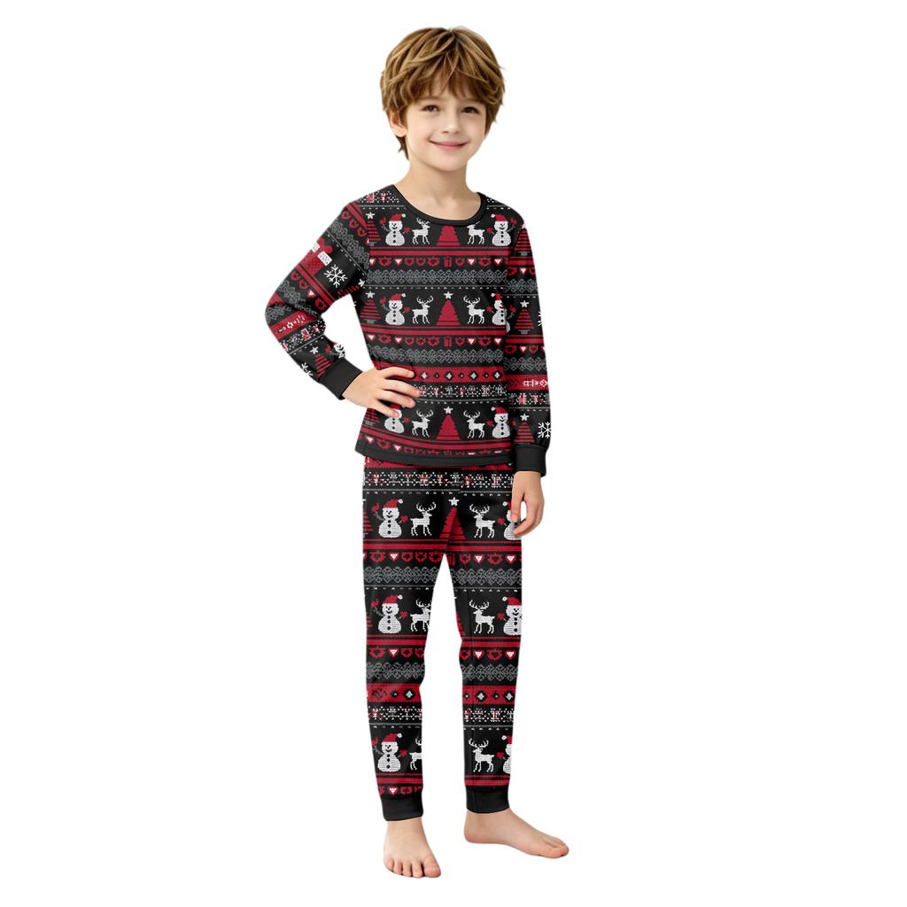 Christmas Printed Matching Family Pajama Set for Parents and Kids Holiday Wear