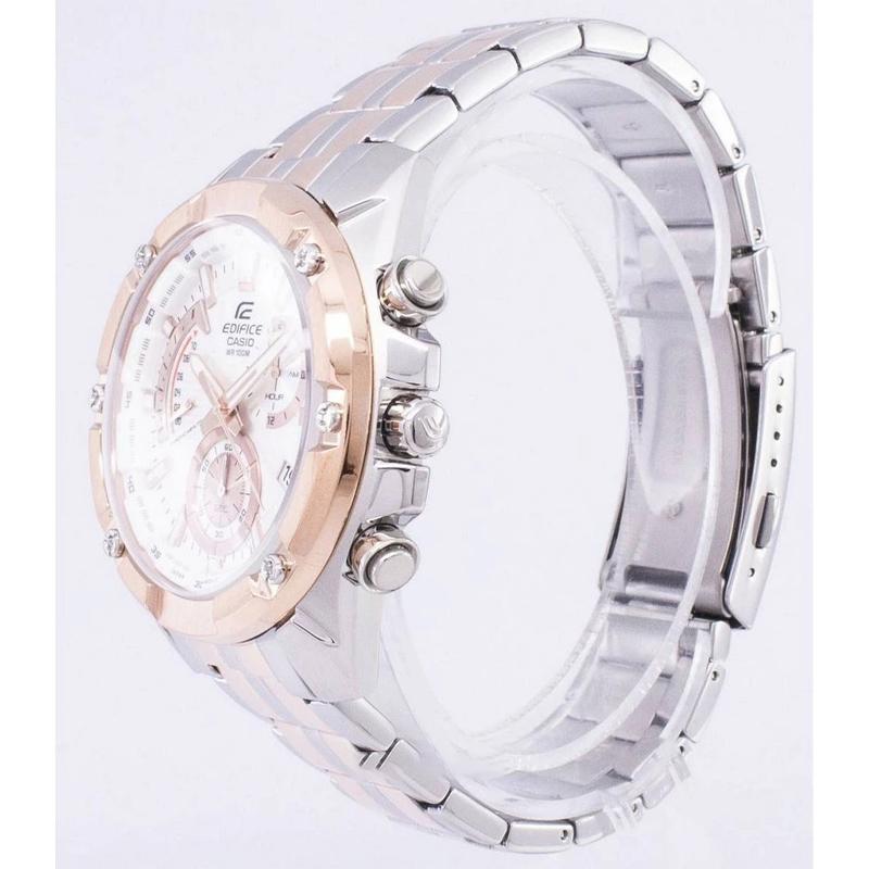 Casio EDIFICE Series Simple Fashion Waterproof Quartz Movement Stainless Steel Strap Japanese and Korean Watch Men's Watch Silver Dial EFR-559SG-7AQ