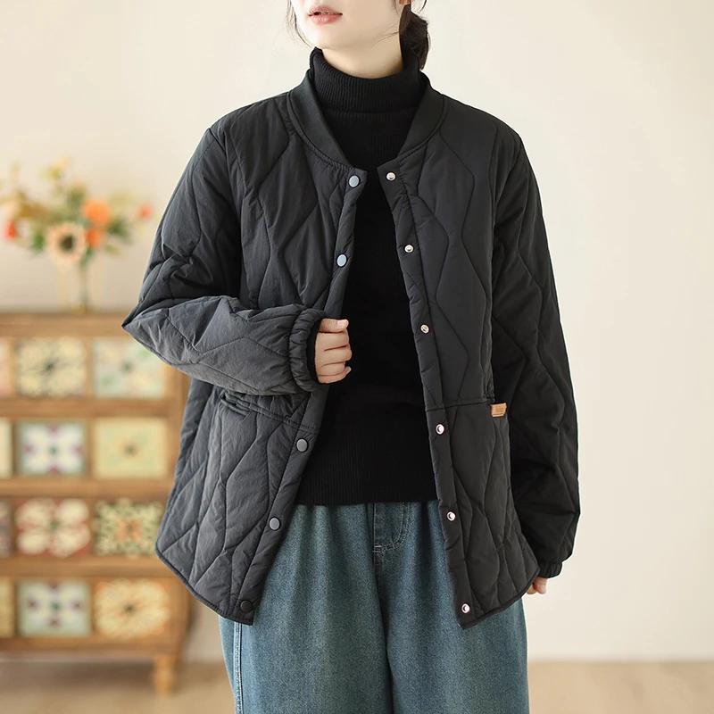 

Down Coat for Women Winter Jacket Fleece Thickened Plush Versatile Loose Short Casual Jacket XXXXL чорний