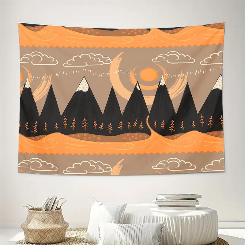 Bohemian Wall Tapestry Nature Mountain Forest Tapestry Backdrop Home Decor Aesthetic Room Hanging Textile Art