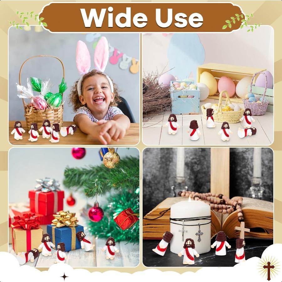 Mini Jesus Rubber Little Jesus Figurine Original Design for Hide and Seek Baptism Gifts 50 Red