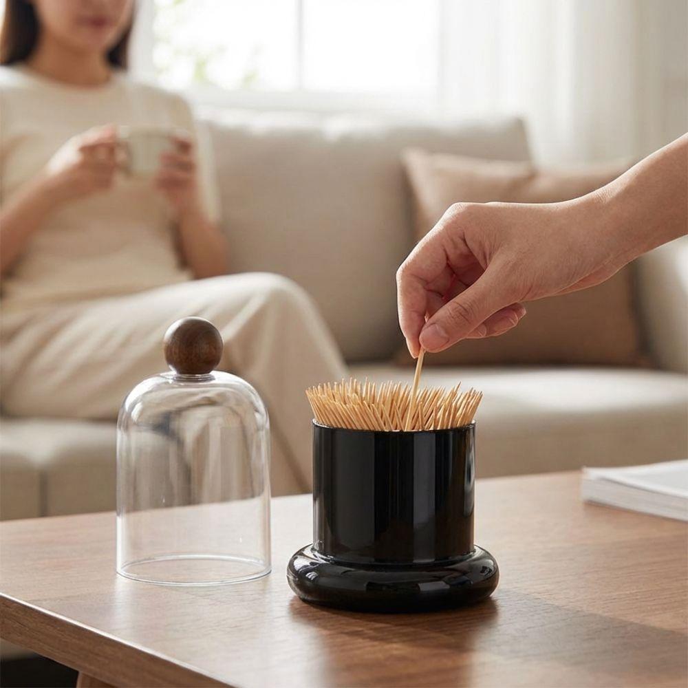 Retro Swab Toothpick Holder Plastic Toothpick Storage Box Portable Toothpick Dispenser  Living Room