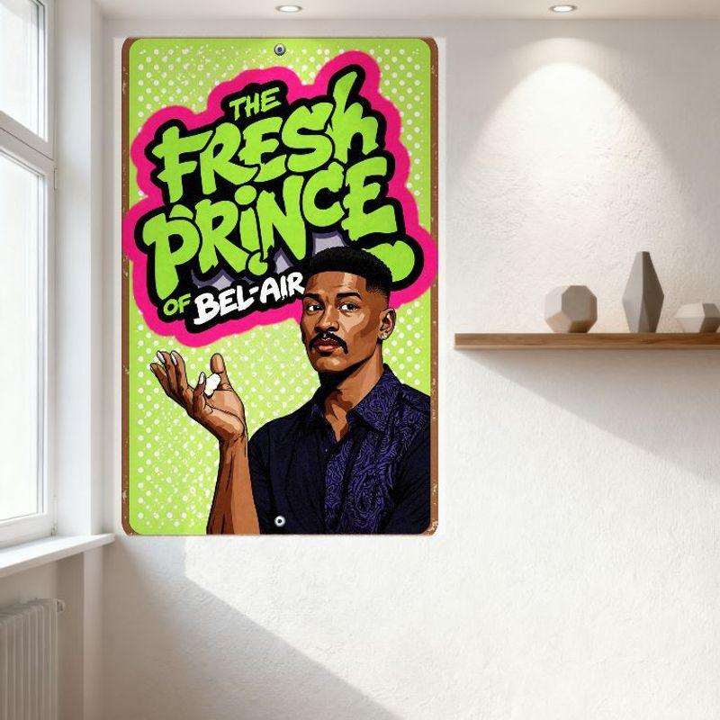 The Fresh Prince of Bel-Air Vintage Tin Sign Pop Art Retro Wall Decor for Home Bar Man Cave 90s TV Fans