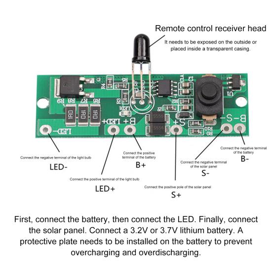 Solar Street Light Controller Module with Remote Control Universal Easy to Install Battery