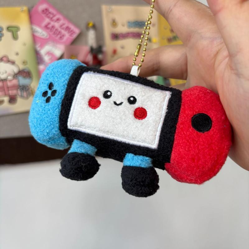 Game Consoles Plush Toy Keychain Cartoon Soft Stuffed Doll Pendant Car Key Ring Backpack Bag Decor Kid Gift