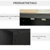 Filing Cabinet Metal Cabinet with Magnetic Louvre Double Door Adjustable Shelf Storage Cabinet for Study Living Room 75 x 33 x 110 cm Black