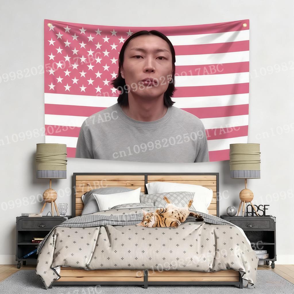 Tapestry z flagą amerykańską Dziury Cyfrowe Baner Tapestry Klasyczna Dekoracja Zewnętrzna Wewnętrzna Pokój Garaż Ogród Wentylator Prezent Tapestry Domowe