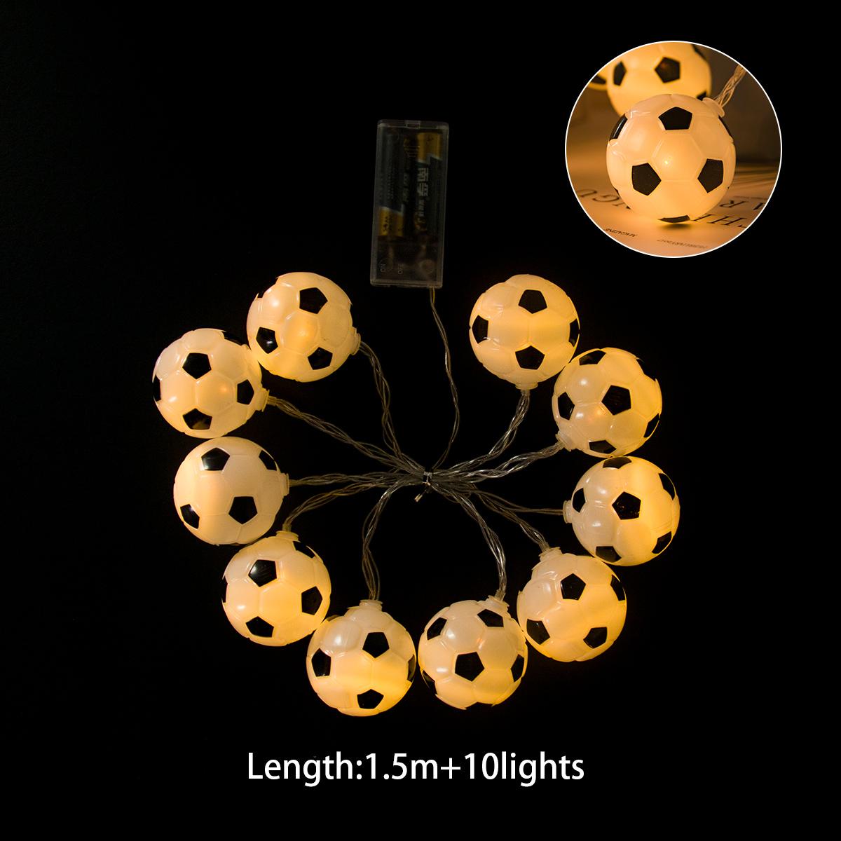 

1,5 м футбольная гирлянда на батарейках 10 светодиодов футбольная гирлянда декоративная для мальчиков детская комната рождественские подарки на день рождения