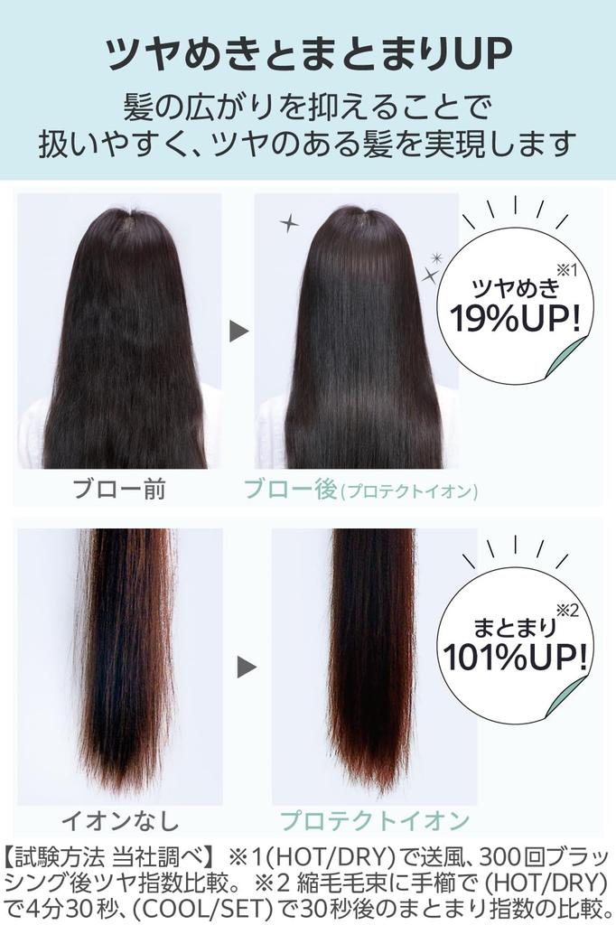 Tescom TD570A-K Protect Ion Folding Hair Dryer, Quick Drying, Compact, Lightweight, Cold and Warm Air, Easy-Drain Plug, Black