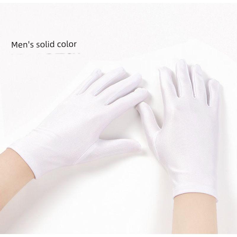 

Double-Pack Etiquette Jewelry Spandex Work Performance Gloves Men [White + White (SEND)]] One size