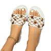 2025 Summer New Mesh Large Rivets Fashion Casual Hollow Slippers Women Large Size Flat Bottom Slippers Women