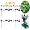 1-5PCS Solar Flying Wobble Fluttering Butterfly Ornament Butterfly Bird Garden Stake for Patio Landscape Outside Ornament Decor