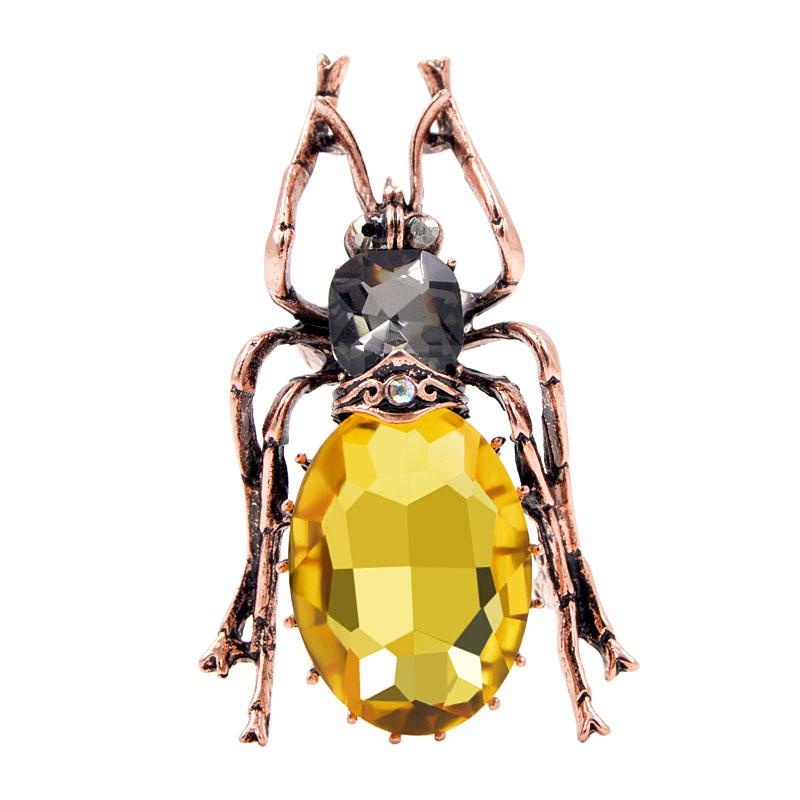 Blucome 3 Colors Available Crystal Large Beetle Brooches for Women Fashion Vintage Bug Pin Insect Jewelry Good Gift