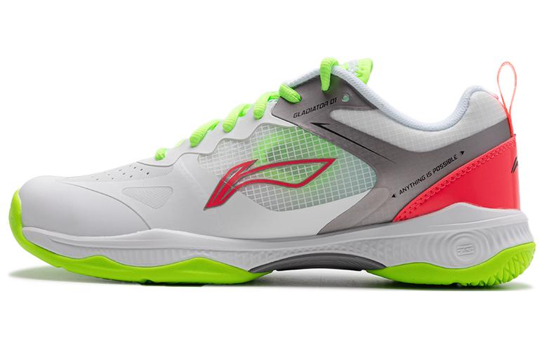 Li Ning Gladiator Амортизация, Износостойкие Низкие Бадминтонные Кроссовки Унисекс Флуоресцентный Огненно-Красный AYZT011-2 43