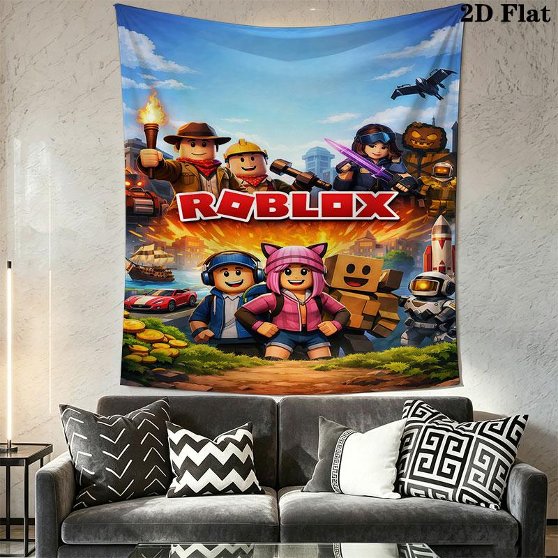 Roblox Poster Wall Hanging Printed Fabric Blanket Decorative Tapestries for Bedroom Living Room Home Decor