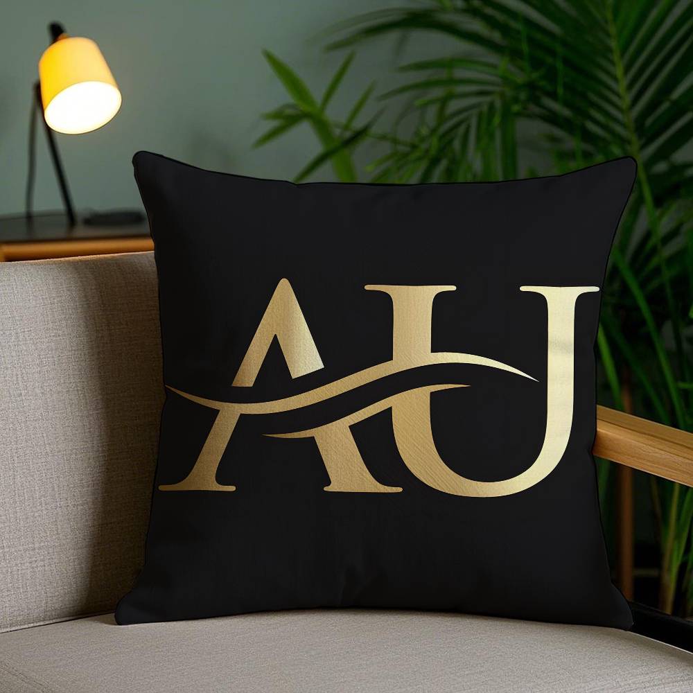Simple Letter Design AU Pillow Case Anti-dustmite Pillowcase Invisible Zipper Silky Short Plush Sofa Cushion Cover