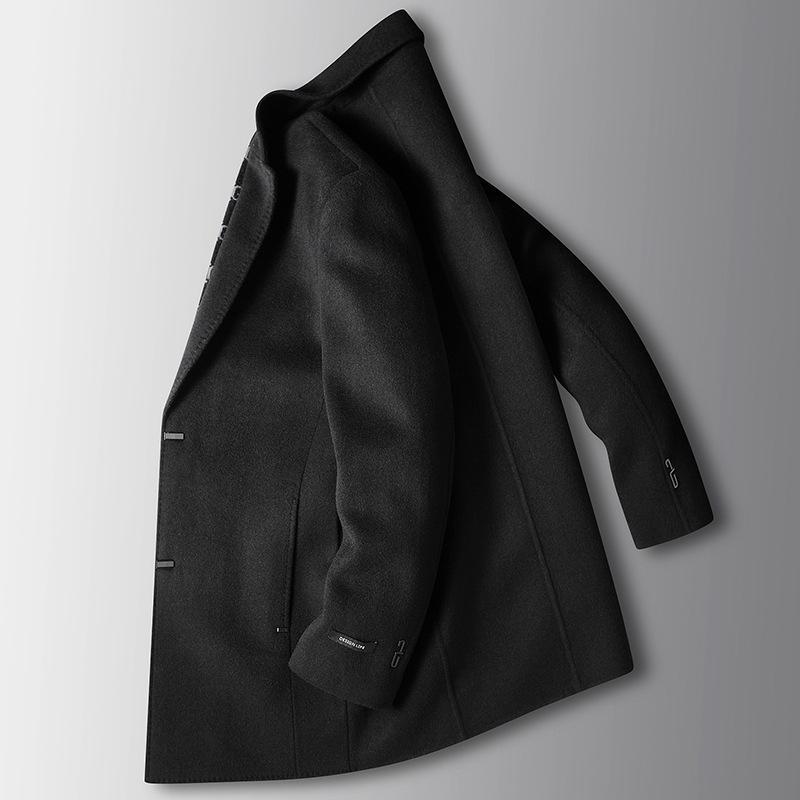 Осенне-зимний двусторонний плащ ручной работы из гусиного пуха с подкладкой из шерсти — фото 4