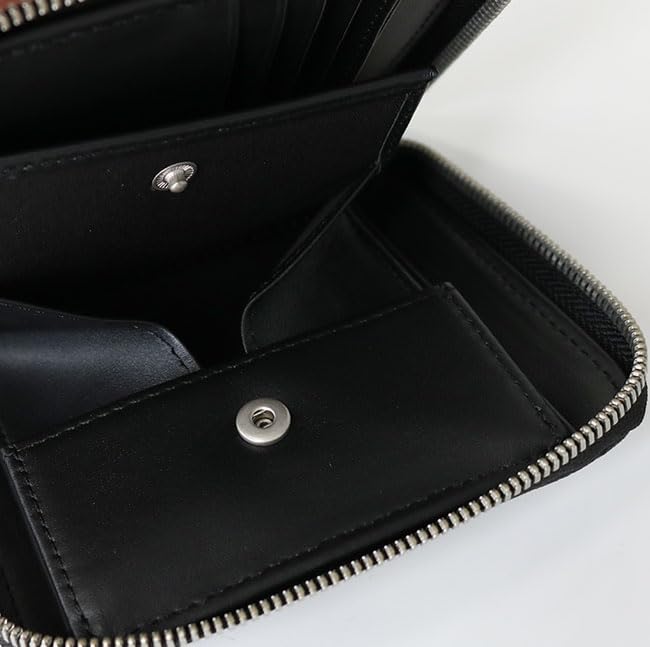 Diesel X09666 P5588 T8013 Round Zip Wallet COIN ZIP M BLACK Bifold Logo Leather Gift Present BI-FOLD Men's [Item]