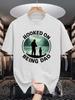 Unisexs Crew Neck T Shirt Hooked On Being Dad Fishing Silhouette Graphic Short Sleeve Casual Cotton Outdoor FisherUnisex Street Tees