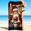 1Pc Santa Snow Globe Beach Towel, Quick Dry, Multi-Use for Beach Pool Gym Yoga Home Travel, Christmas, Halloween, Xmas Gift S271