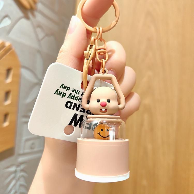 Cartoon Little Bear Night Light Keychain: Cute Gift & Backpack Pendant