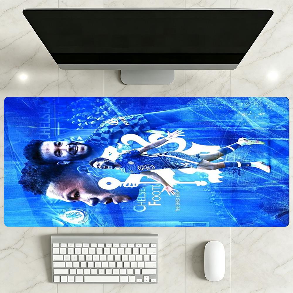 Chelsea Fc Football Player Large Mouse Pad Keyboard Pad Ultra-Long Desk Mat Non-Slip Rubber Base Computer Decor Item Office Use
