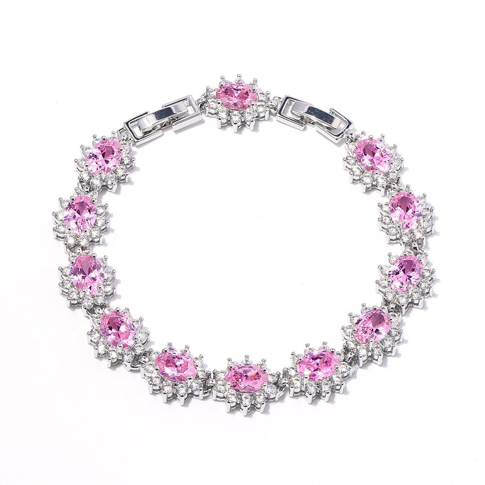 Womens Light Luxury Womens Colored Zircon Bracelet Explosions In Europe and The United States Colorful Bracelet.