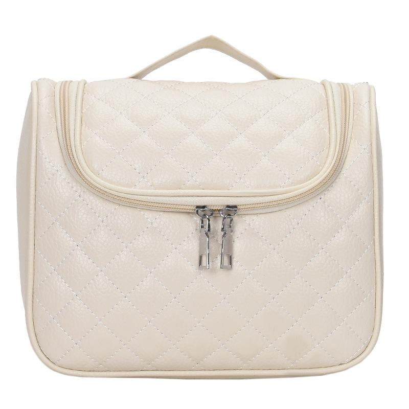 Travel Simple Fashion Cosmetic Bag Large Capacity Large Embroidered Thread Rhombus Hooked Wash Bag Cosmetic Bag Storage Bag